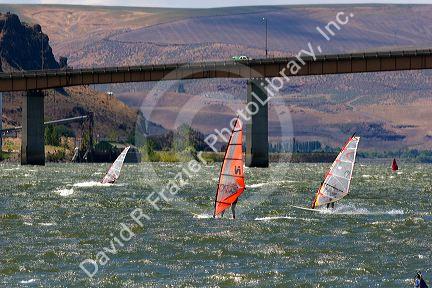 Windsurfing the Columbia River near Biggs, Oregon.