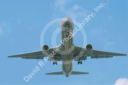 Boeing 767 airliner landing .