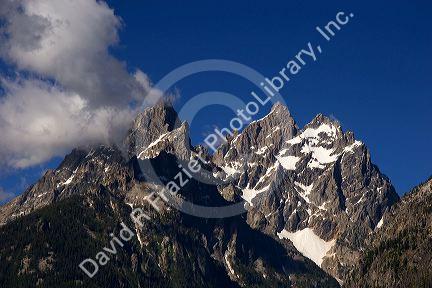 Grand Teton peak in the Teton Mountains, Wyoming.