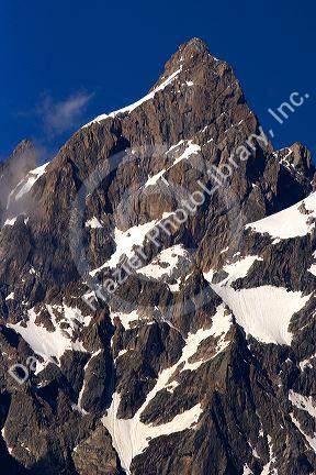 Grand Teton peak in the Teton Mountains, Wyoming.