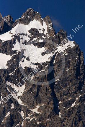 Grand Teton peak in the Teton Mountains, Wyoming.
