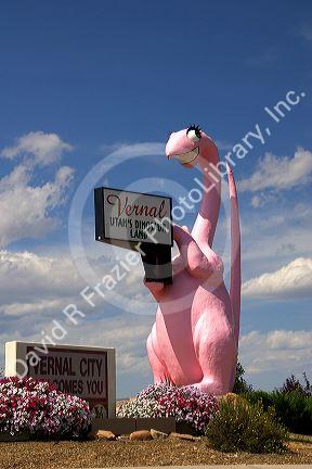 Dinosaur statue in Vernal, Utah.