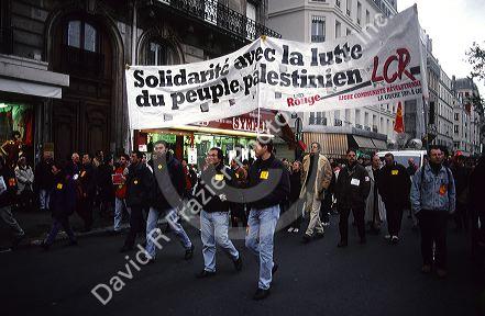 Demon stration supporting Palestine in Paris France.