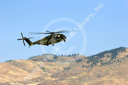 HH 53 military helicopter part of the presidential fleet.