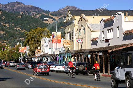 Main street through Calistoga, California.