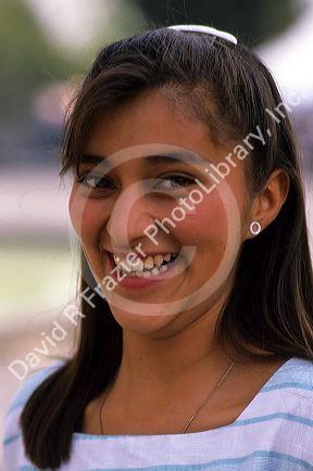 Portrait of a mexican girl in Mexico.