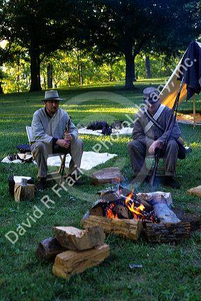 Civil War enthusiasts reenact a moment at Lookout Mountain, Georgia.