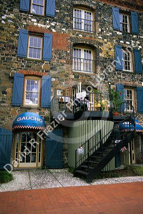 Historic building on the river front at Savannah, Georgia.