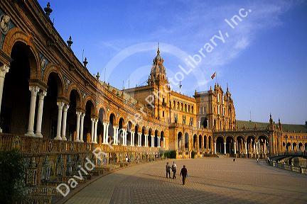 The Plaza de Espana in Seville, Spain.