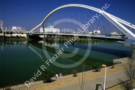 Puenta de la Barqueta bridge in Seville, Spain.