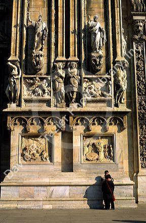 Statues on the Duomo in Milan, Italy.