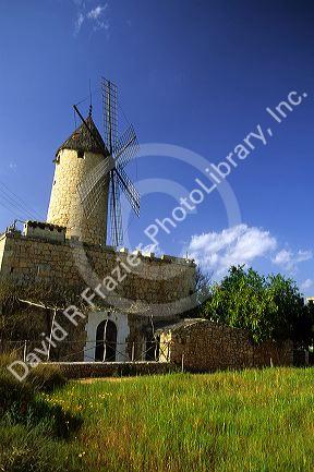 A windmill in Majorca, Spain.