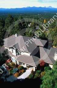 Luxury home at Bend Oregon.  Sisters mountains in the background.