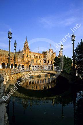 The Plaza de Espana in Seville, Spain.