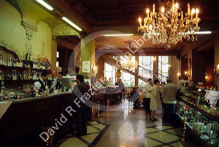 The interior of a coffee bar in Turin, Italy.