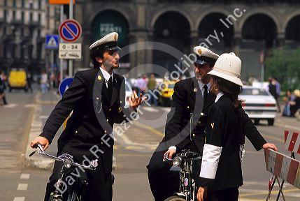 Italian police in Milan, Italy.