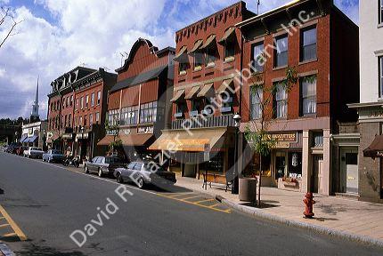 Small town main street in Madison, New Jersey.