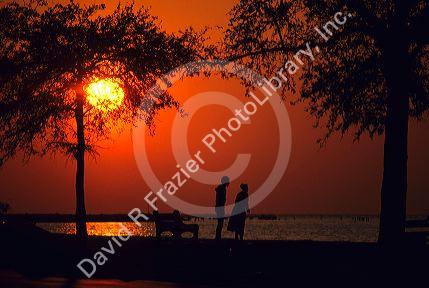 Sunset on Lake Ponchartrain, Louisiana.