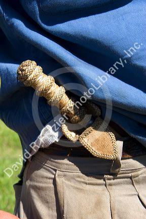 Gaucho cowboy with knife in his belt near Neccochea, Argentina.