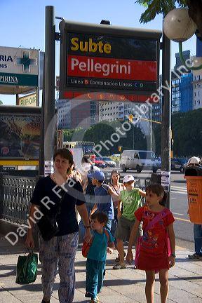 Entrance to the subway system in Buenos Aires, Argentina.