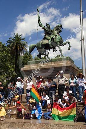 Bolivians living in Argentina protesting the visit of Evo Morales in front of Casa Rosada in Buenos Aires, Argentina. January 2006.