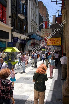 Avenida Florida walking street in Buenos Aires, Argentina.