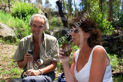People drinking yerba mate in Argentina.