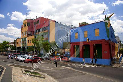 Colorful buildings in the La Boca area of Buenos Aires, Argentina.