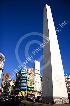 The Oblisk in Plaza de la Republica in Buenos Aires, Argentina.