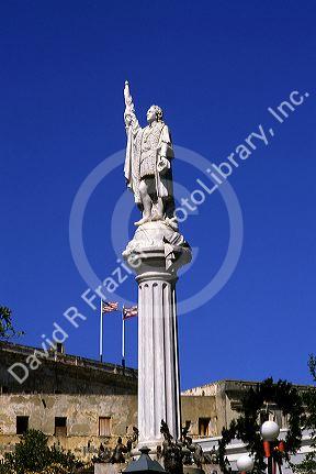 Statue of Christopher Columbus in San Juan, Puerto Rico.