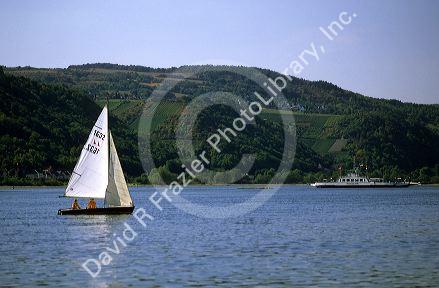 Sailing the Rhine River in Germany.
