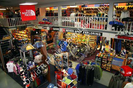 Interior of a sporting goods store in Boise, Idaho.