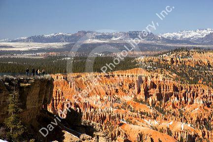 Overlook and tourists at Bryce Canyon National Park, Utah.