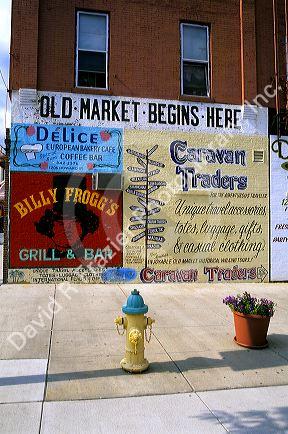 The Old Market District of Omaha, Nebraska.