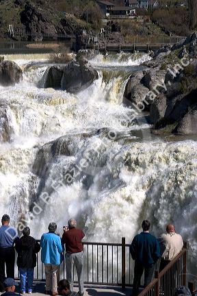 Observation deck at Shoshone Falls on the Snake River near Twin Falls, Idaho.