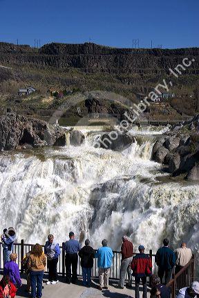 Observation deck at Shoshone Falls on the Snake River near Twin Falls, Idaho.