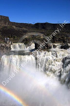 Rainbow in the mist of Shoshone Falls on the Snake River in Twin Falls, Idaho.