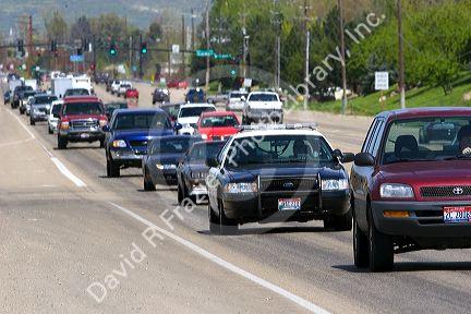 Traffic on Eagle Road in Eagle, Idaho.