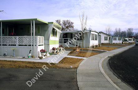 Mobile home trailer park in Boise, Idaho.