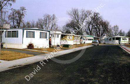 Mobile home trailer park in Boise, Idaho.