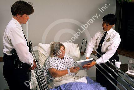 A police interview with a female domestic abuse victim, Ohio. MR