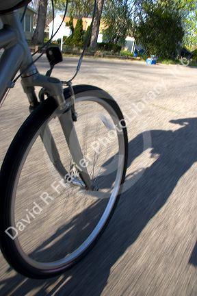 Bicycle tire in motion, Boise, Idaho.