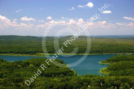 Aerial view of Bull Shoal Lake in northern Arkansas.
