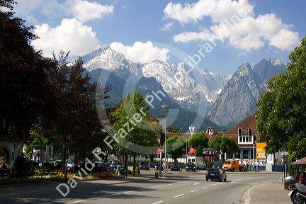 Austrian Alps and the alpine village of Garmisch, Germany.