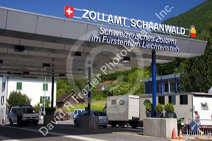 The border crossing from Lichtenstein into Switzerland.