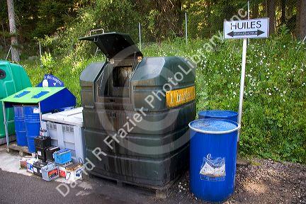 A recycling station at Gerardmer, France.