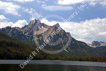 Sawtooth Mountain peak at Stanley Lake near Stanley, Idaho.