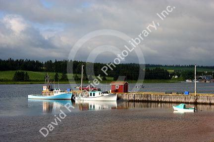 Fishing village wharf at North Rustico, Prince Edward Island, Canada.