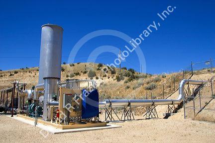 Methane gas recovery equipment generates electricity at a sanitary land fill in Boise, Idaho.
