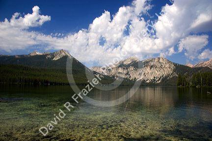 Petit Lake and Sawtooth Mountain Range in the Sawtooth National Recreation Area of Idaho.